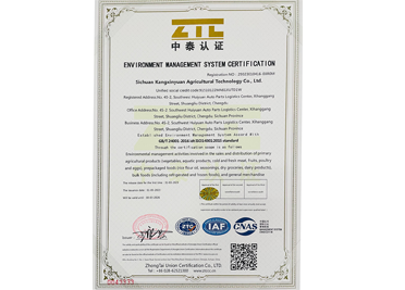 環(huán)境管理體系認證證書（英）